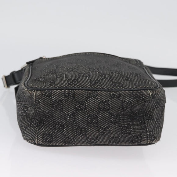GUCCI GG Canvas Shoulder Bag Black Silver 03136 Auth 174538