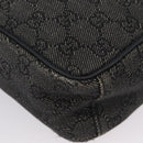 GUCCI GG Canvas Shoulder Bag Black Silver 03136 Auth 174538-11