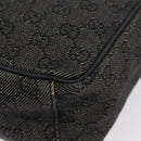 GUCCI GG Canvas Shoulder Bag Black Silver 03136 Auth 174538-12