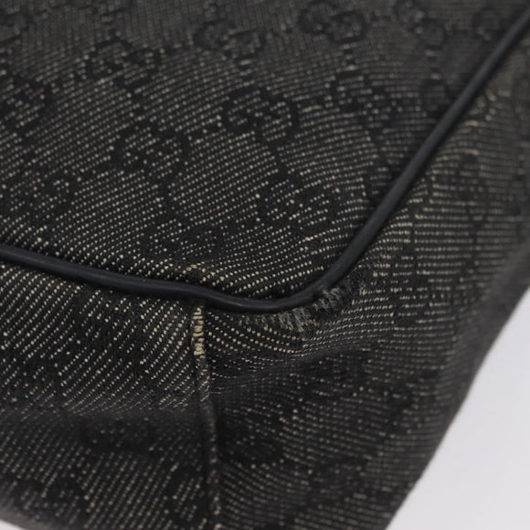 GUCCI GG Canvas Shoulder Bag Black Silver 03136 Auth 174538