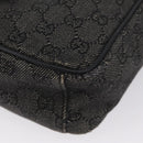 GUCCI GG Canvas Shoulder Bag Black Silver 03136 Auth 174538-14