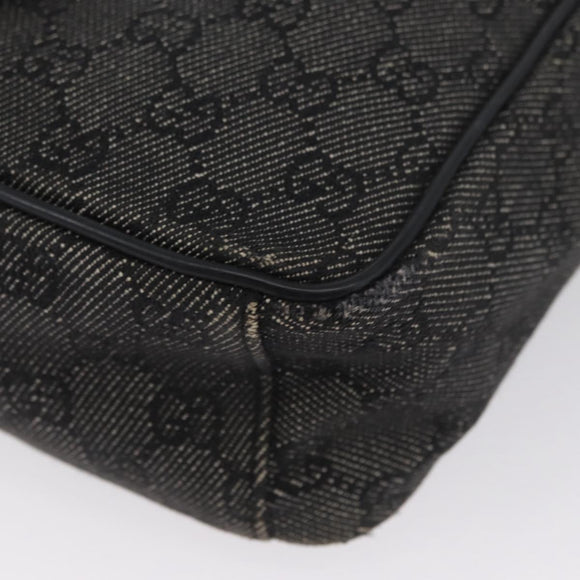 GUCCI GG Canvas Shoulder Bag Black Silver 03136 Auth 174538