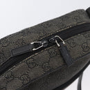 GUCCI GG Canvas Shoulder Bag Black Silver 03136 Auth 174538-15