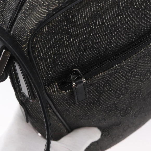 GUCCI GG Canvas Shoulder Bag Black Silver 03136 Auth 174538