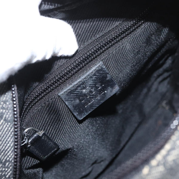 GUCCI GG Canvas Shoulder Bag Black Silver 03136 Auth 174538