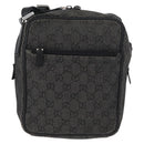 GUCCI GG Canvas Shoulder Bag Black Silver 03136 Auth 174538-2