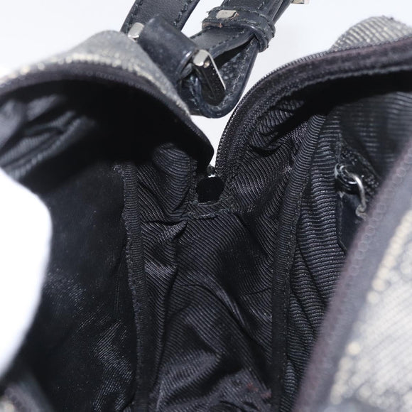 GUCCI GG Canvas Shoulder Bag Black Silver 03136 Auth 174538