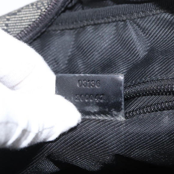 GUCCI GG Canvas Shoulder Bag Black Silver 03136 Auth 174538