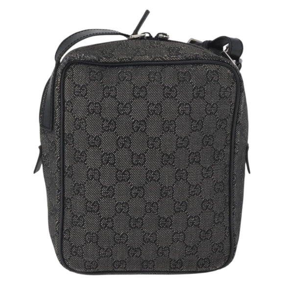 GUCCI GG Canvas Shoulder Bag Black Silver 03136 Auth 174538
