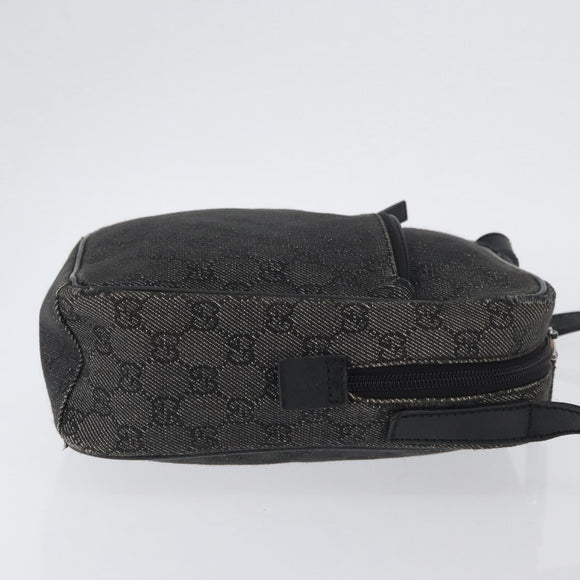 GUCCI GG Canvas Shoulder Bag Black Silver 03136 Auth 174538