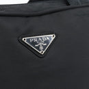 PRADA Hand Bag Nylon Black Silver Auth 174539-15