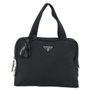 PRADA Hand Bag Nylon Black Silver Auth 174539-2