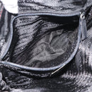 PRADA Hand Bag Nylon Black Silver Auth 174539-25