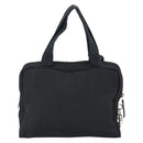 PRADA Hand Bag Nylon Black Silver Auth 174539-3