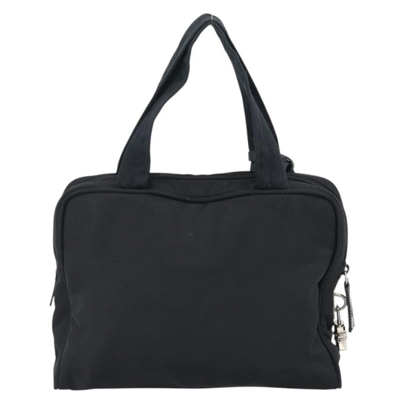 PRADA Hand Bag Nylon Black Silver Auth 174539