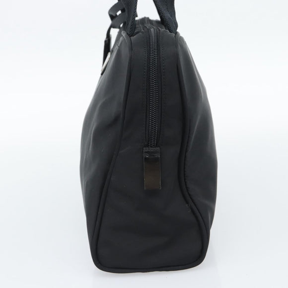 PRADA Hand Bag Nylon Black Silver Auth 174539