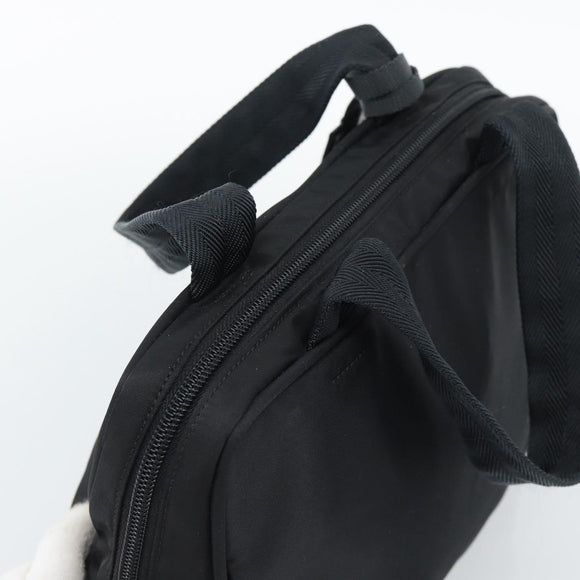 PRADA Hand Bag Nylon Black Silver Auth 174539
