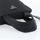 PRADA Hand Bag Nylon Black Silver Auth 174539-7