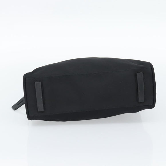 PRADA Hand Bag Nylon Black Silver Auth 174539