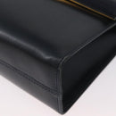 Salvatore Ferragamo Gancini Shoulder Bag Leather Navy Gold Auth 174541-11