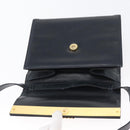 Salvatore Ferragamo Gancini Shoulder Bag Leather Navy Gold Auth 174541-15