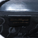 Salvatore Ferragamo Gancini Shoulder Bag Leather Navy Gold Auth 174541-16