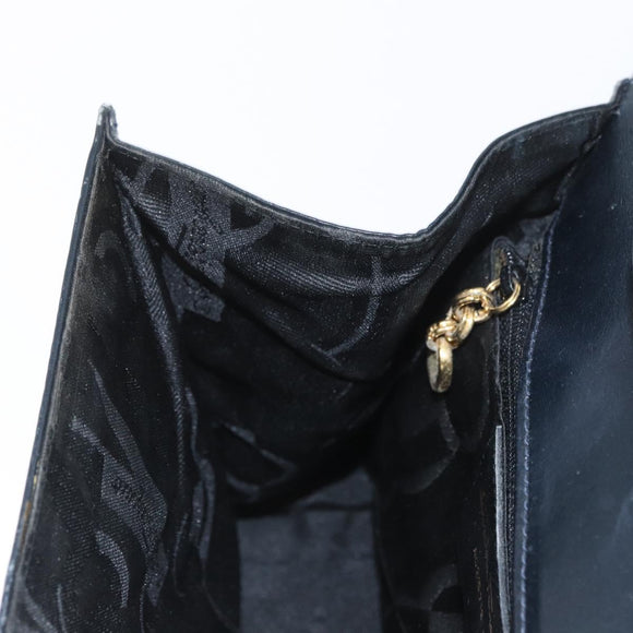 Salvatore Ferragamo Gancini Shoulder Bag Leather Navy Gold Auth 174541