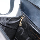 Salvatore Ferragamo Gancini Shoulder Bag Leather Navy Gold Auth 174541-20