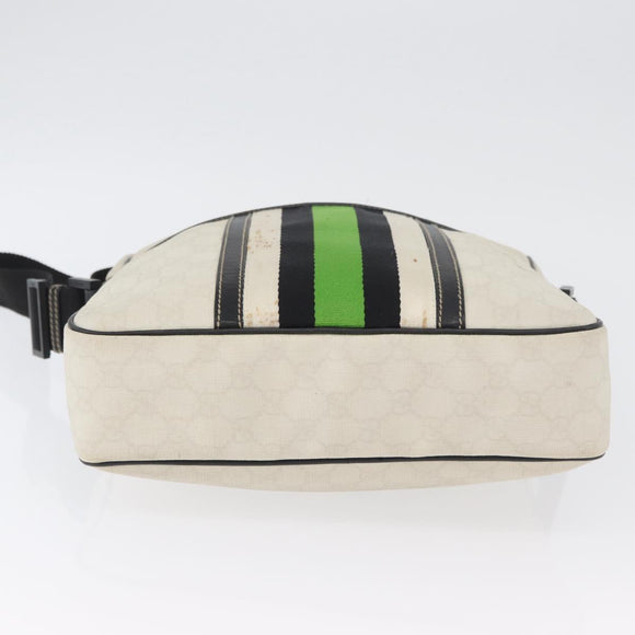 GUCCI GG Supreme Shoulder Bag PVC White 181061 506631 Auth 174543