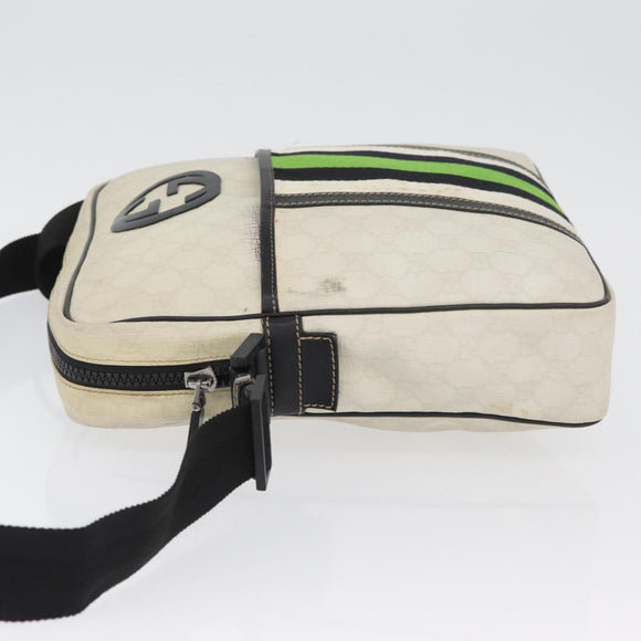 GUCCI GG Supreme Shoulder Bag PVC White 181061 506631 Auth 174543