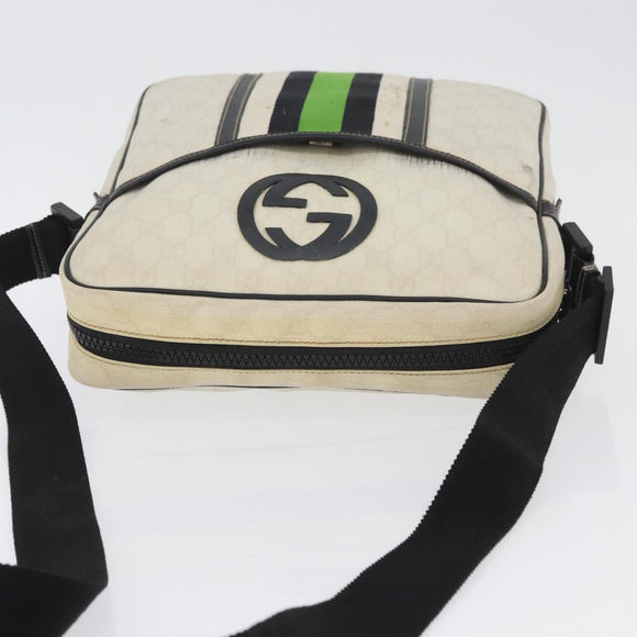 GUCCI GG Supreme Shoulder Bag PVC White 181061 506631 Auth 174543