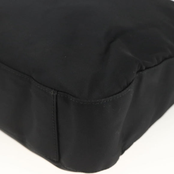 PRADA Shoulder Bag Nylon Black Silver Auth 174544