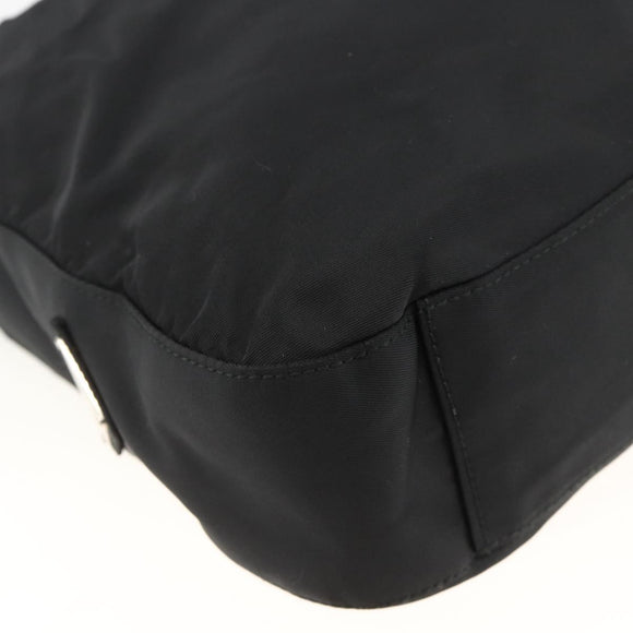 PRADA Shoulder Bag Nylon Black Silver Auth 174544