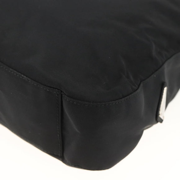 PRADA Shoulder Bag Nylon Black Silver Auth 174544