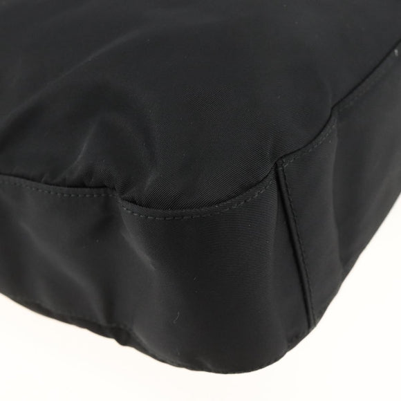 PRADA Shoulder Bag Nylon Black Silver Auth 174544