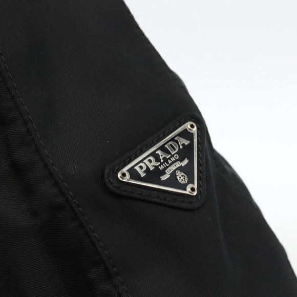 PRADA Shoulder Bag Nylon Black Silver Auth 174544