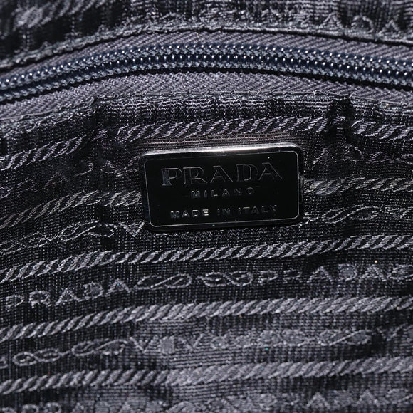 PRADA Shoulder Bag Nylon Black Silver Auth 174544