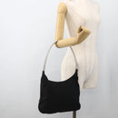 PRADA Shoulder Bag Nylon Black Silver Auth 174544-25