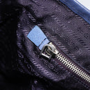 PRADA Tote Bag Nylon Leather Light Blue Silver Auth 174547-20
