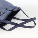 PRADA Tote Bag Nylon Leather Light Blue Silver Auth 174547-7