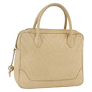 CHANEL Handtas Kaviaarleer Crème Goud CC Auth 174548-1