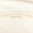 CHANEL Handtas Kaviaarleer Crème Goud CC Auth 174548-15