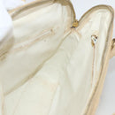 CHANEL Handtas Kaviaarleer Crème Goud CC Auth 174548-17