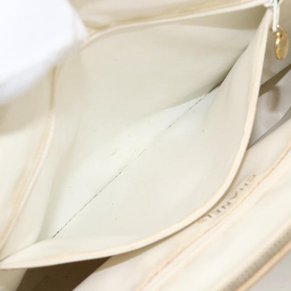 CHANEL Handtas Kaviaarleer Crème Goud CC Auth 174548