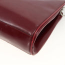 PRADA Hand Bag Leather Bordeaux Auth 174549-12