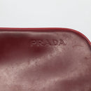 PRADA Hand Bag Leather Bordeaux Auth 174549-14