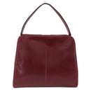 PRADA Hand Bag Leather Bordeaux Auth 174549-2