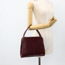 PRADA Hand Bag Leather Bordeaux Auth 174549-25