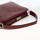 PRADA Hand Bag Leather Bordeaux Auth 174549-7