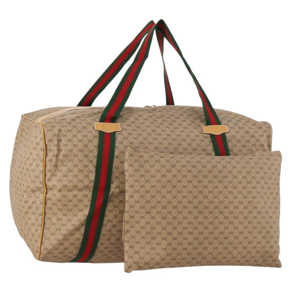 GUCCI Micro GG Supreme Web Sherry Line Bag PVC Beige 012 904 0282 Auth 174550